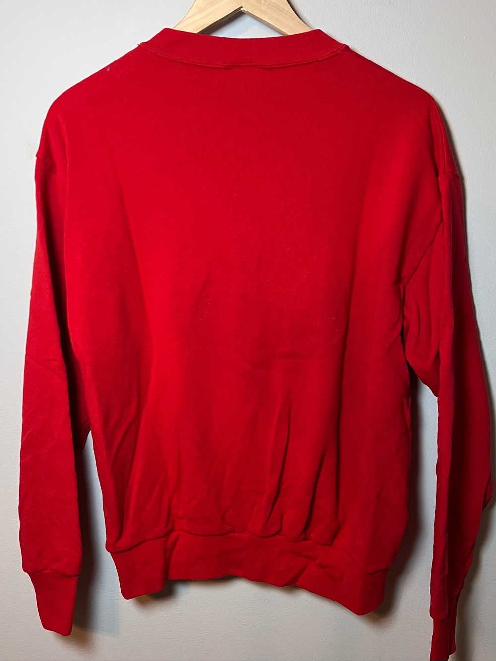 Vintage Snowman Crewneck Women’s L Red Christmas Fleece Pullover Delta Made USA - Picture 4 of 6